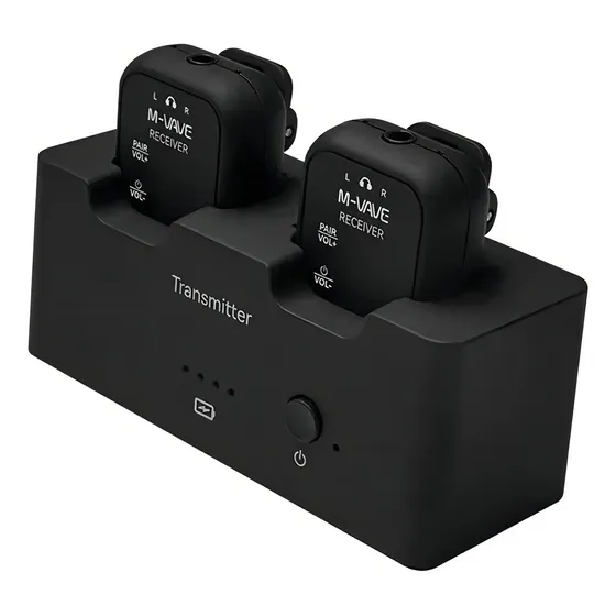 Sistema Monitor De Palco M-vave Sws12 In-ear Wp12 1tx - 2rx Cor Preto