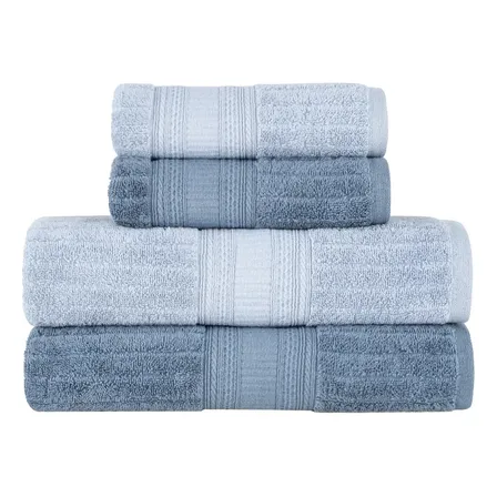 Jogo De Toalhas Buddemeyer Atena Fio Penteado Banho Azul/azul Claro 4 Peças