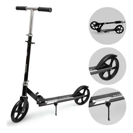 Patinete Dobrável Resistente e Leve Preto Scooter SPARK BR Até 100kg