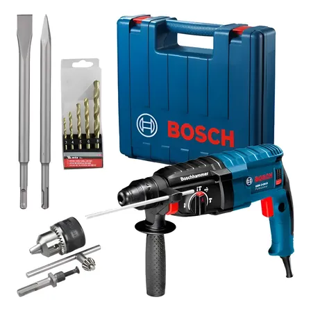 Martelete Furadeira Sds Gbh 2-24d 820w + Maleta Bosch Cor Azul