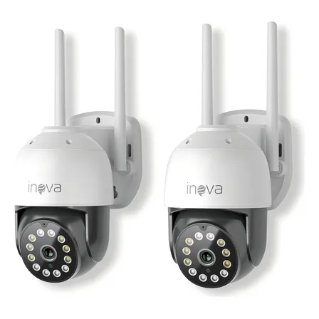 Câmera de Segurança Inova WiFi 360° 3MP Visão Noturna IP66 Kit 2