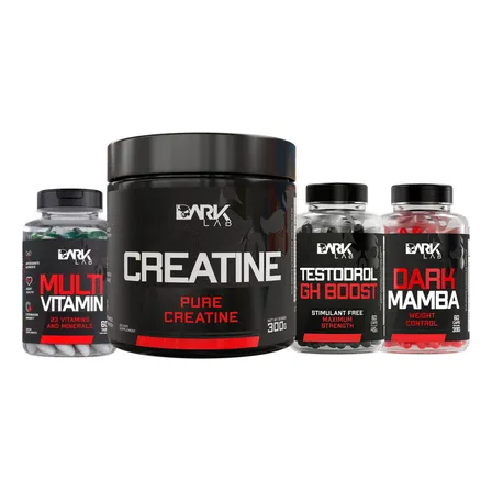 Creatina 300g + Mamba 60cps + Testo 60cps + Multi 60 Cps Sabor Sem sabor