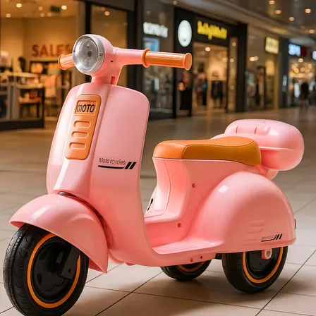 Mini Scooter Moto Elétrica Frente E Ré Bateria 6v Som E Luz Cor Rosa Voltagem Do Carregador 127/220v