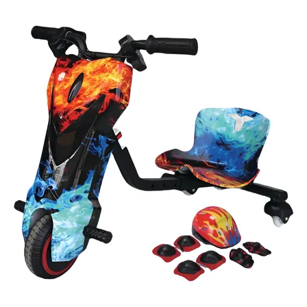 Triciclo Patinete Elétrico Infantil 15km C/ Proteção Cor Azul-claro