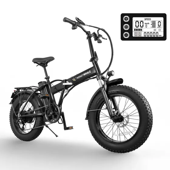 Honeywhale F6 Pro-s Bicicleta Elétrica, 900w-50km-45km/h-120kg, Scooter Motor-adulto-autonomia-Ebike-velocidade Máxima-carga-fat-dobravel, Bike Com Amortecedor Dianteiro, Honey Whale