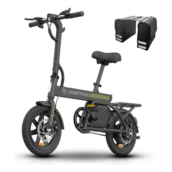 Honeywhale B20 Bicicleta Elétrica, 440w-35km-25km/h-120kg, Scooter Motor-Ebike-adulto-bike-autonomia-velocidade Máxima-carga-honey Whale-fat-dobravel, 14 Aro, Freios A Disco Dianteiros E Traseiros