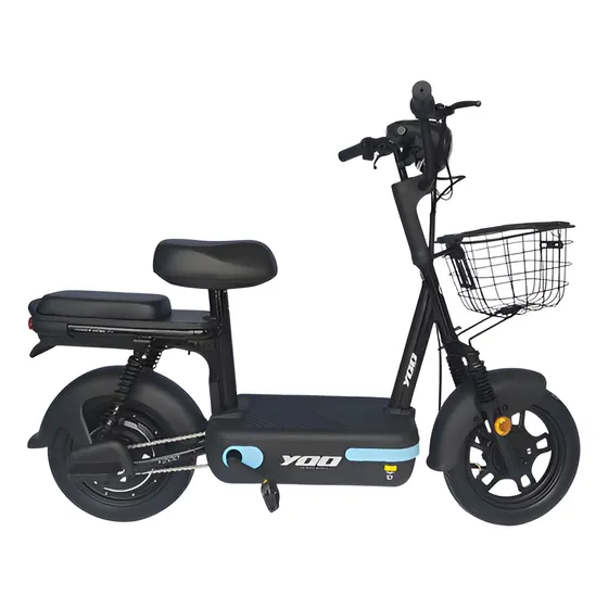 Bicicleta Elétrica Yoo Mobility Y-200 350w Farol Led Scooter Preto Azul Não Precisa De Cnh Nem Emplacamento