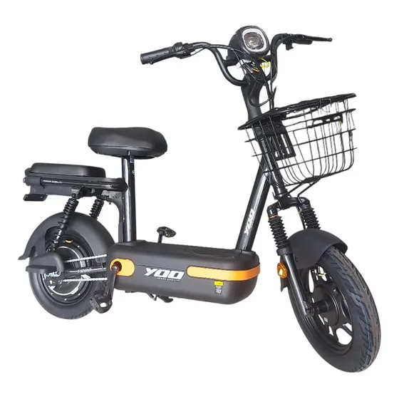Bicicleta Elétrica Yoo Mobility Y-200 350w Farol Led Scooter Laranja Sem Cnh E Emplacamento