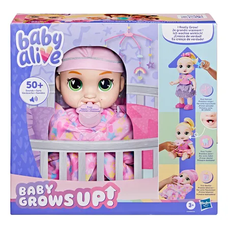 Boneca Baby Alive Baby Grows Up, LaLa Googoo - Cabelos Loiros, Brinquedo Interativo, 35 cm - A partir de 3 Anos