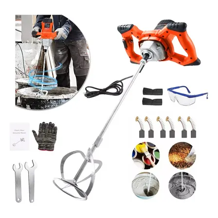 Misturador Elétrico De Argamassa 1500w 6 Velocidades,360-930r/min,gesso Argamassa,batedor Misturador De Argamassa Tinta Massa Para Furadeira