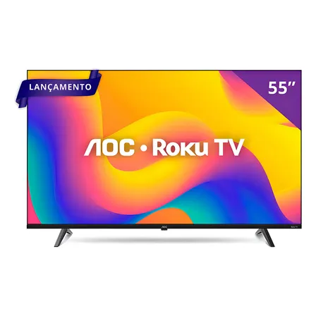 Smart Tv 55 Aoc 4k Roku Wi-fi Alexa Dolby Dled Hdr10 Modelo 55u7045/78g