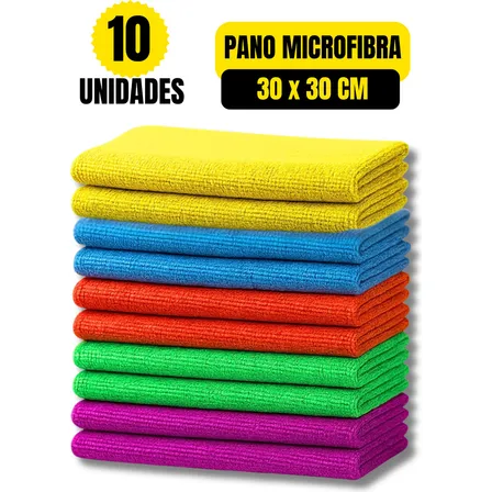 10 Flanela Pano Microfibra Limpa Carro Vidro Pia Multiuso Cor Sortidos Home Safe Home