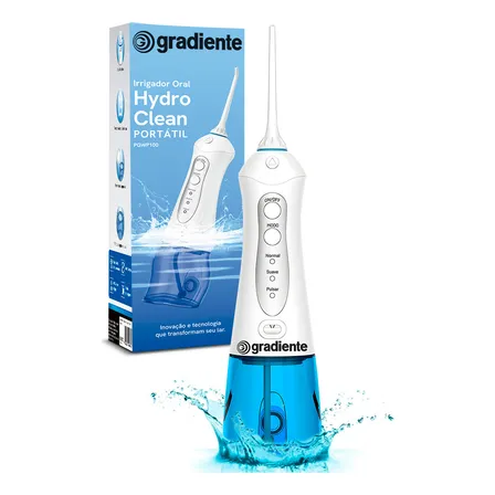Irrigador Oral Gradiente Portatil Portable Bivolt 300ml Recarregável Limpeza Bucal Saúde Cor Branco 127v/220v 127/220v