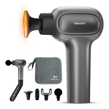Pistola Massageadora com Aquecimento Elétrica Deep Therapy Flex Relaxmedic Cinza