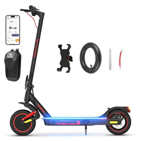 Honeywhale S2 Max Patinete Elétrico Adulto, 500w-32km/h-22km-120kg, Velocidade-juvenil-dobrável-scooter-eletrica-autonomia-carga, Suspensão Dianteira Suporte Para Celular, Câmara De Ar E Bolsa
