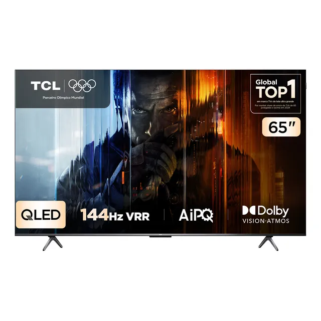 Smart Tv Tcl 65 Polegadas Qled 4k P8k Wifi Bluetooth Google Tv 144hz Hdr10+ Dolby Atmos Vision 65p8k