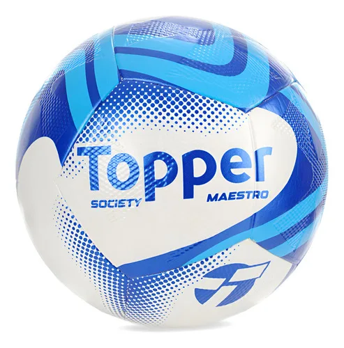 Bola Futebol Topper Society Grama Sintética Slick Maestro Azul