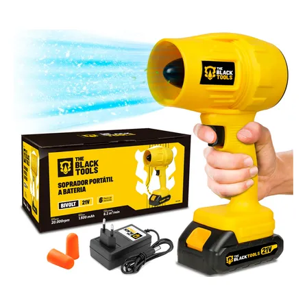 Soprador De Ar Turbo 21v Portátil Bateria Recarregável Potente Para Folhas Pó Limpeza Carro Tso-21a The Black Tools