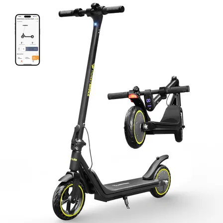 HONEYWHALE M1 LITE Patinete Elétrico Adulto, 500W-25KM/H-16KM-120KG, Scooter-Eletrica-Velocidade-Juvenil-Dobrável-Autonomia-de-Aplicativo-Bluetooth-Carge, Pneus Sólidos de 8,5 Polegadas Preto-Amarelo