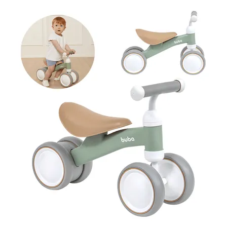 Bicicleta De Equilíbrio Infantil Buba 4 Rodas Verde Brinquedo Educativo Para Bebês , Estimula Coordenação E Equilíbrio Mimos Babys