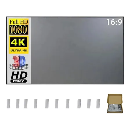 Tela De Cinema Projeção Reflexiva 16:9 133inch Cor Cinza