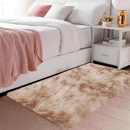 Passadeira Texfine Têxtil Felpuda Corredor 2x0,60 Bege Mesclado Poliéster 2 M 60 Cm