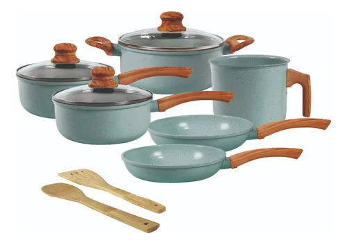 Jogo De Panelas Cerâmico Triplo Indução Tuut Ecoglid 8 Peças Cor Marble