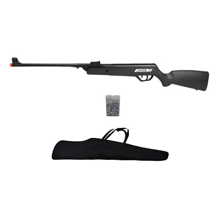 Carabina Rifle Pressão Cbc Jade 5.5 Preta + Capa + Chumbo Preto 5.5 Mm