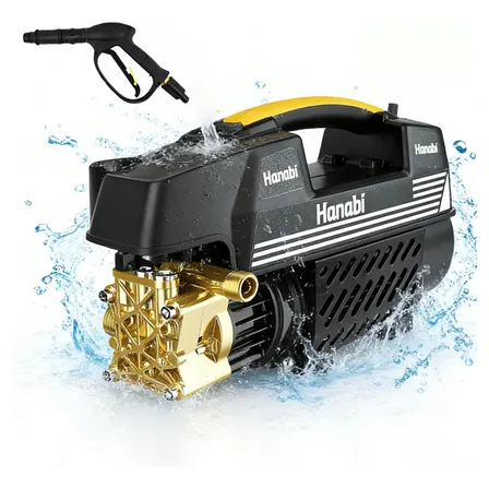 Lavadora De Alta Pressão Elétrica Jato Regulável Portátil Cor Preto Frequência 50 Hz / 60 Hz 1500W 300L/h 127V -Hanabi