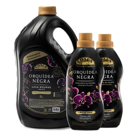 Kit Coala Laundry Lava Roupas+2 Amaciantes Orquídea Negra