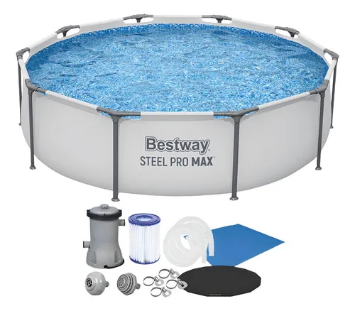 Conjunto Piscina Bestway 3x3m 5200l + Capa + Filtro + Lona Branco 110v