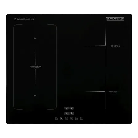 Cooktop Por Indução Black Decker 4 Zonas, Flexzone Touch Control, Led Display, 7200w, 220v, Preto - Bxichcpb4bfz