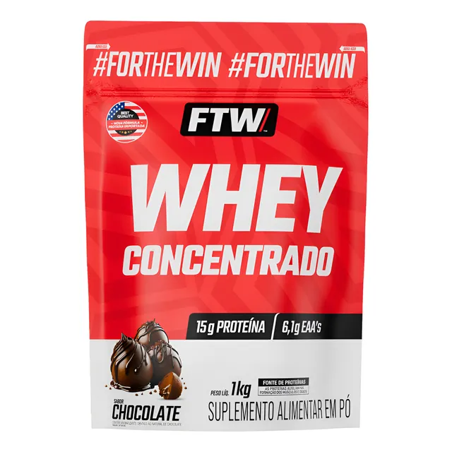 Whey Concentrado Refil 1kg Sabor Chocolate - Ftw - Chocolate