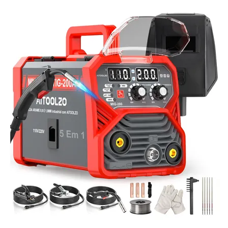 Máquina De Solda Inversora Aitoolzo Mig/mag/tig/mma 200a Vermelho 220v