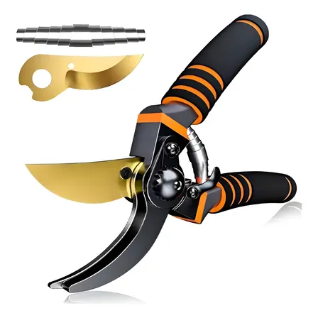 Tesoura Poda Jardim Kuoosous Lâmina Aço SK5 Cabeça Intercambiável