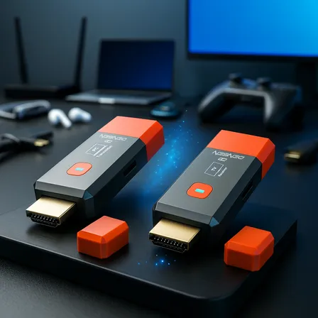 Transmissor Receptor Hdmi Sem Fio Wireless 1080p Full Hd 50m Metros Transmite Espelha Tv Ps5 Video Pc Notebook D Densen