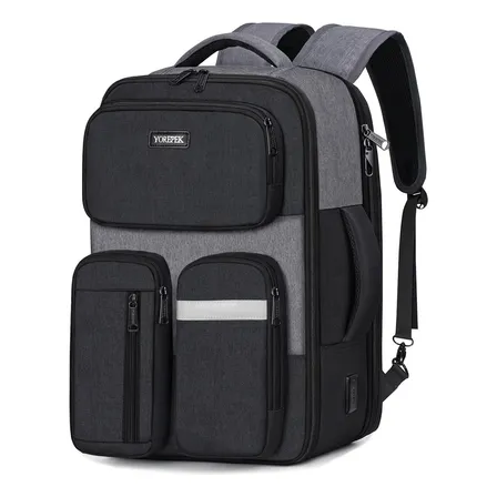 Mochila De Viagem Impermeável, Mochila Executiva Com Certificação TSA, Design Ergonômico E Alças Ocultas, Mochila Para Notebook 15,6’’ Com Porta USB Para Trabalho Faculdade, Yorepek 1745 Preto