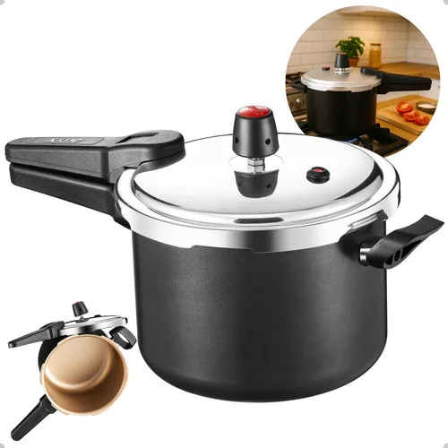 Panela De Pressão 4,5 Litros Antiaderente Fechamento Externo Preto