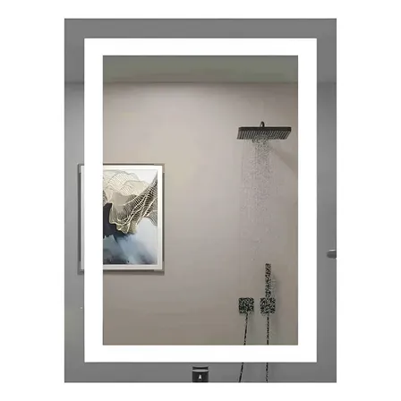 Espelho Retangular de Parede 40x60cm LED Jateado Touch Banheiro