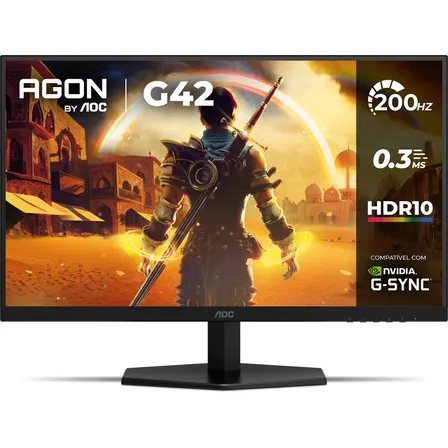 Monitor Gamer Aoc Agon G42 27 200hz 0,3ms Ips 27g42he Preto 127/220v