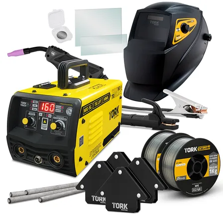 Maquina Solda Mig 160 Sem Gás Tig Mma Mega Combo Trisolda