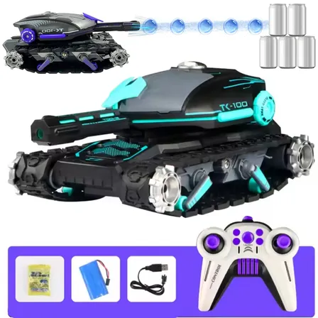 Tanque De Guerra Carrinho Controle Remoto Atira Bolinhas De Gel Bateria Recarregável Exército Atacarejo Kids