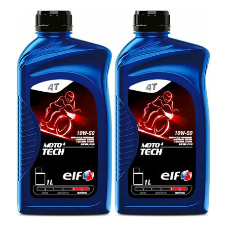Kit 2 Óleo Para Moto 10w-50 Elf Moto 4 Tech Sintético