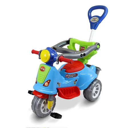 Triciclo Infantil Kids Avespa Carrinho De Passeio Com Empurrador Colorido