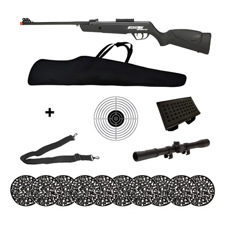 Carabina Cbc Rifle Jade Mais Nitro Preta 5.5 + Kit Completo Preto 5.5 Mm 139.7 Mm