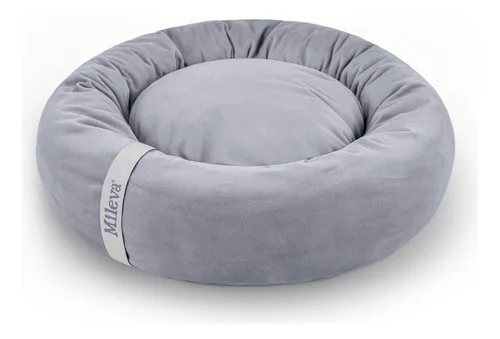 Cama Cachorro Gato Ninho Nuvem Caminha Macia Redonda 70x70cm Cor Cinza Touch Desenho Soft Touch