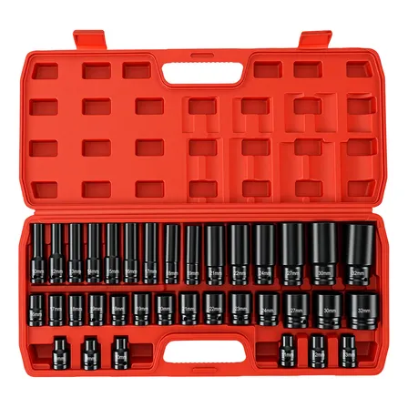 35pcs Jogo Soquete Sextavado Impacto 1/2 8 A 32 Mm Dobevi Preto