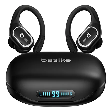 Fone De Ouvido Bluetooth6.0 Esportivo Sem Fio Gancho Com Led Cor Preto