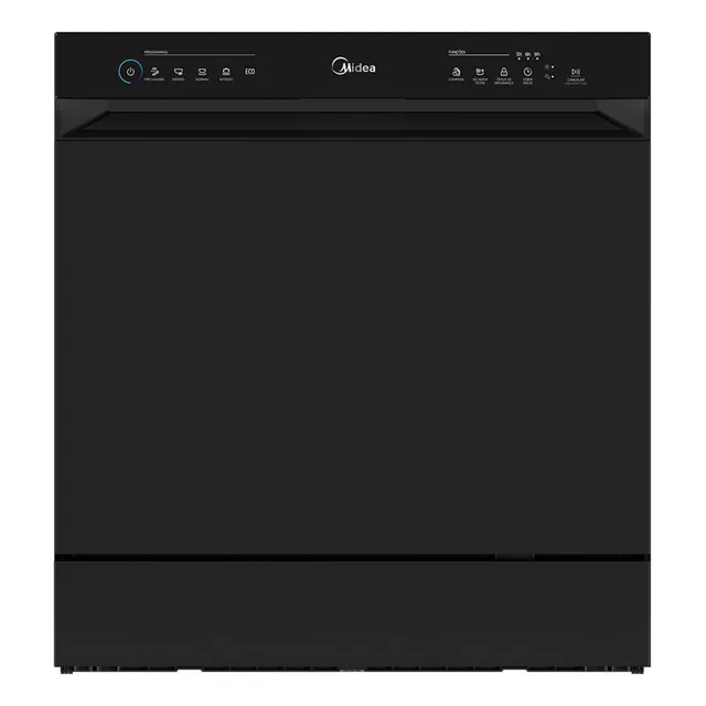 Lava Louças 8 Serviços Preta Touch Plus Midea Preto