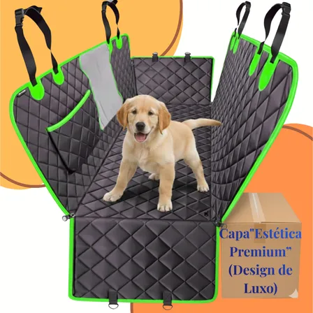 Capa Protetora Banco Traseiro Cães Pet Porta-malas 2em1 Tapete Carro Cachorro Impermeável Antiodor Antipelos Xixi Urina Cinto Segurança Tela Antiansiedade 4camadas Oxford Antiderrapante Premium